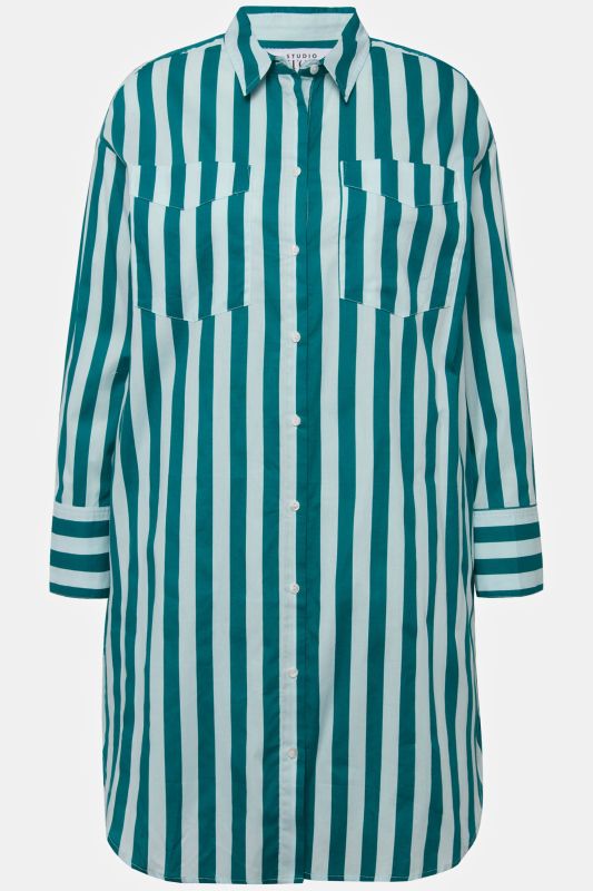 Stripe Print Oversized Shirt