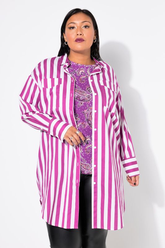 Stripe Print Oversized Shirt