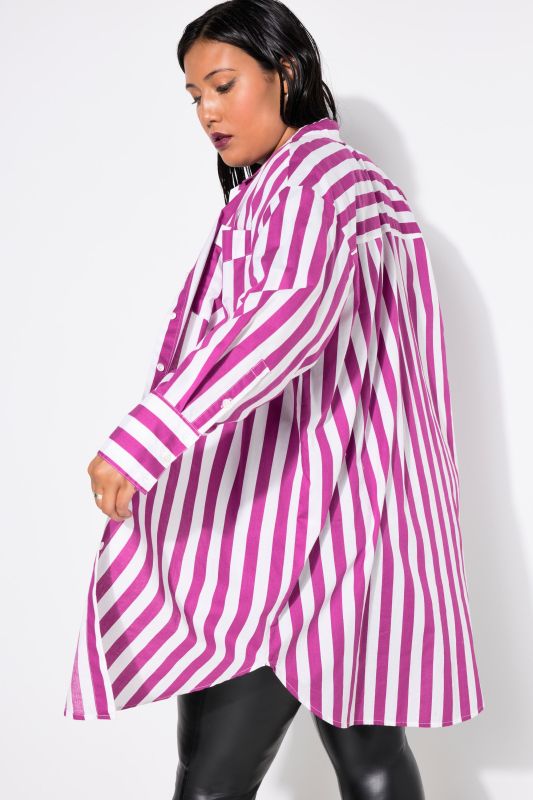 Stripe Print Oversized Shirt