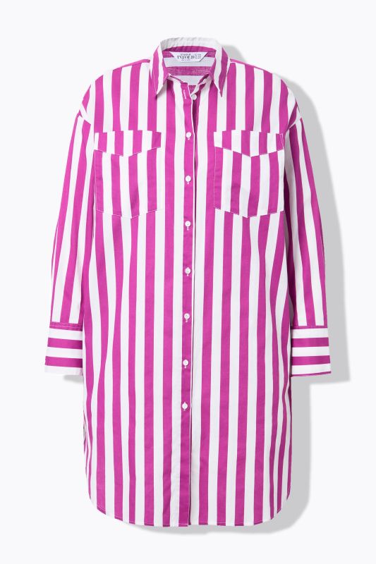 Stripe Print Oversized Shirt