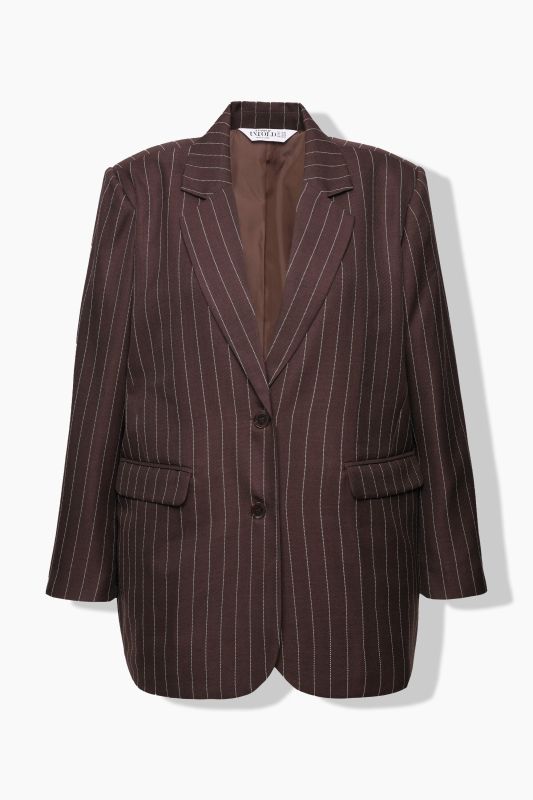 Shimmer Pinstripe Button Front Blazer