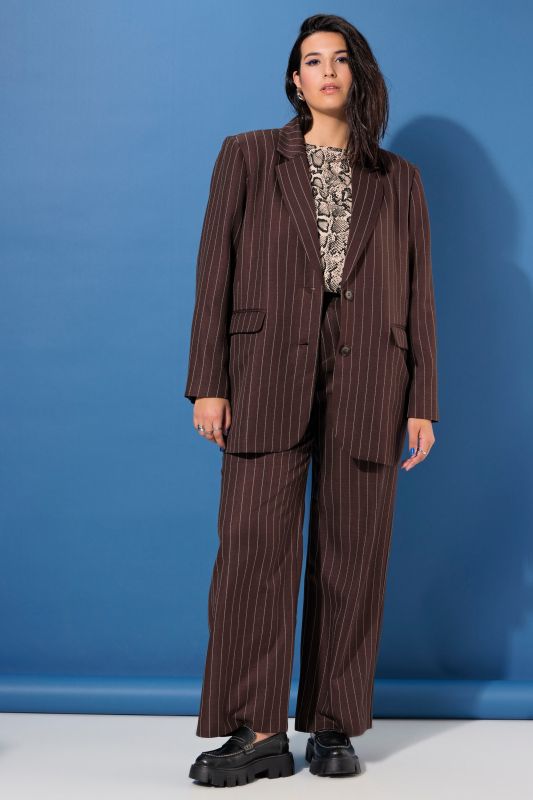 Shimmer Pinstripe Button Front Blazer