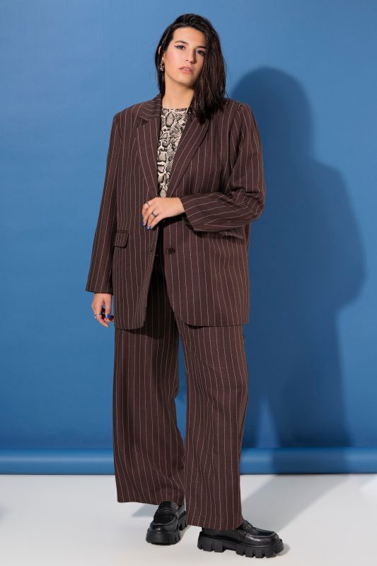 Shimmer Pinstripe Button Front Blazer