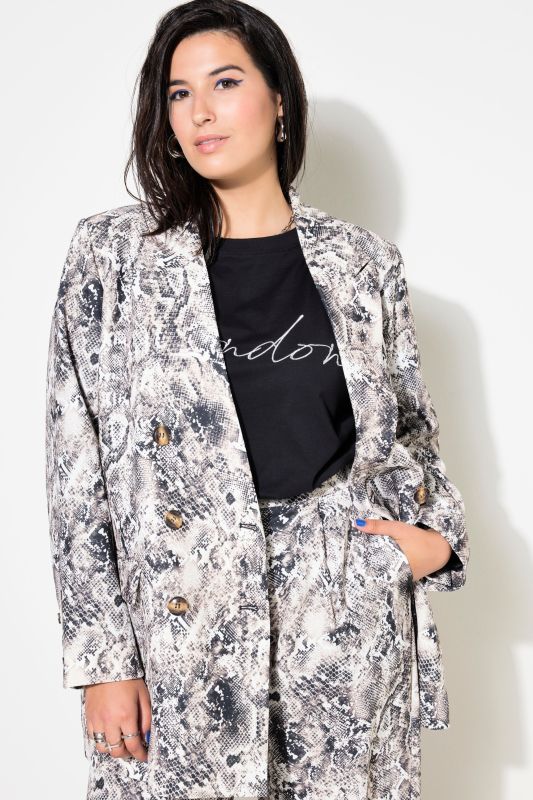 Snake Print Double Breasted Blazer