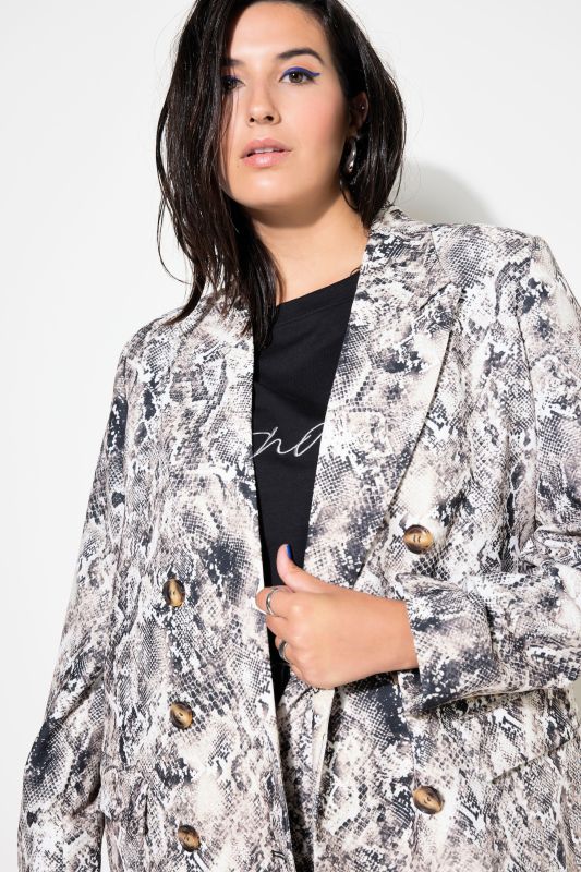 Snake Print Double Breasted Blazer