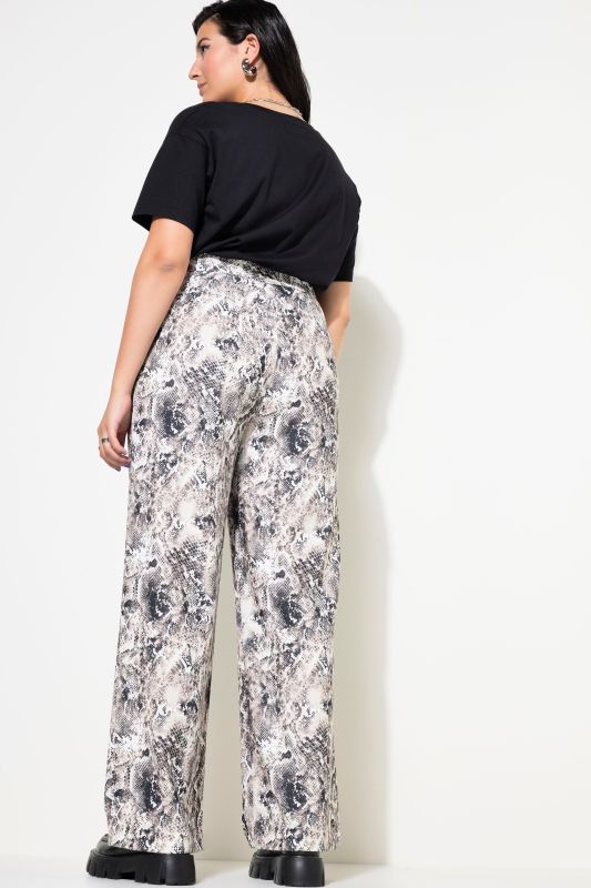 Snake Print  Wide Leg Pants