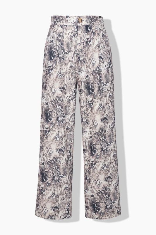 Snake Print  Wide Leg Pants