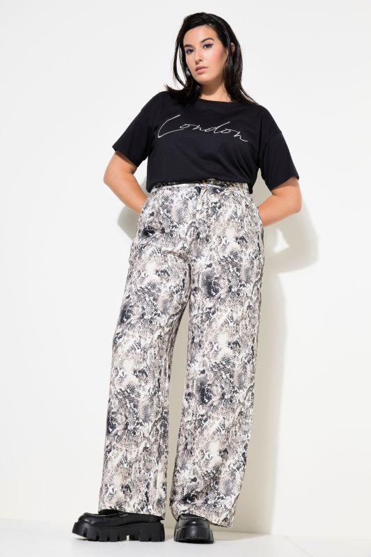 Snake Print  Wide Leg Pants