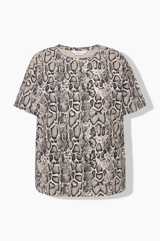 Snake Print Drop Shoulder Oversized Tee