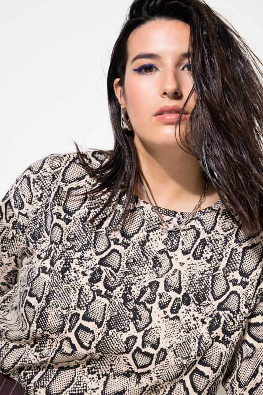 Snake Print Drop Shoulder Oversized Tee