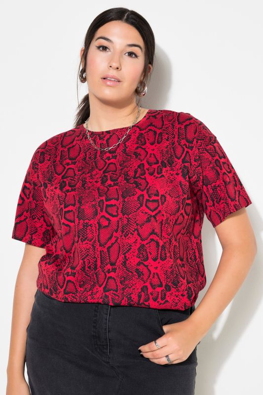 Snake Print Drop Shoulder Oversized Tee