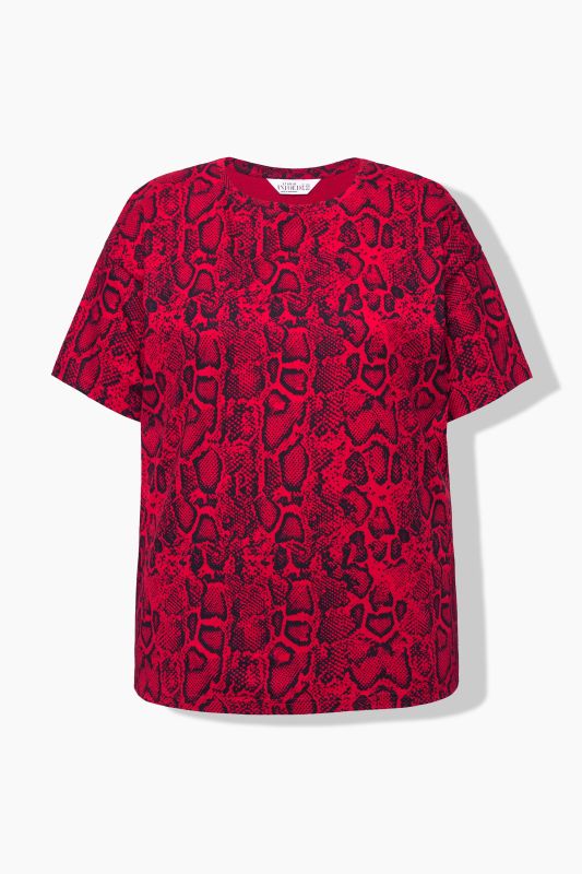 Snake Print Drop Shoulder Oversized Tee