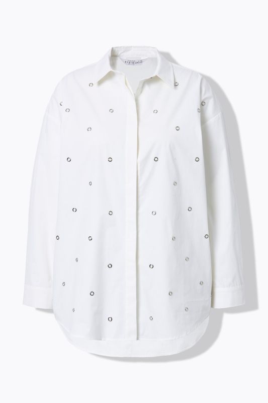 Eyelet Button Down Blouse