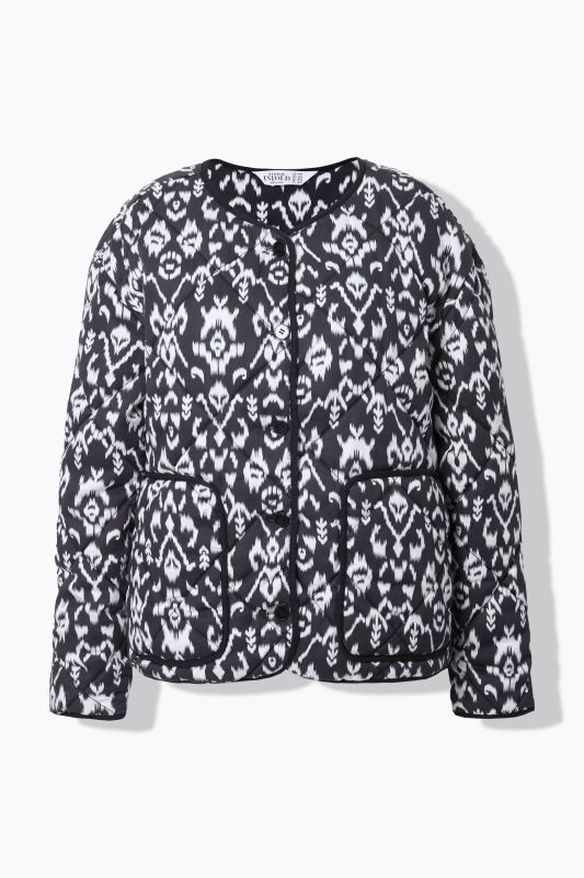 Ikat Print Oversized Puffer Coat