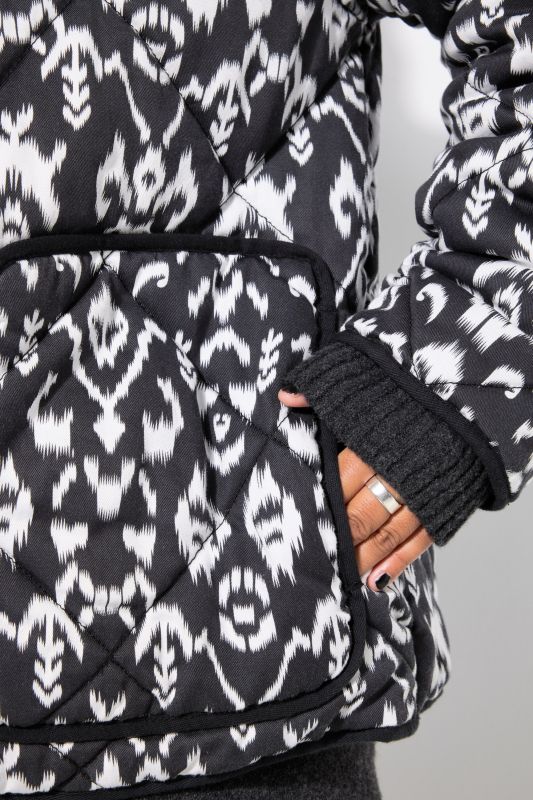 Ikat Print Oversized Puffer Coat