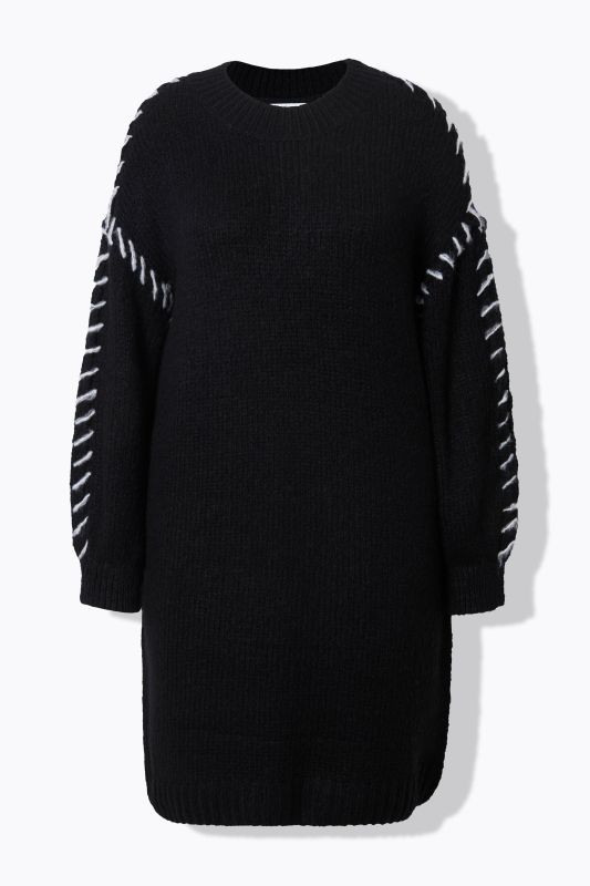 Oversized Seam Long Sleeve Sweater Dress