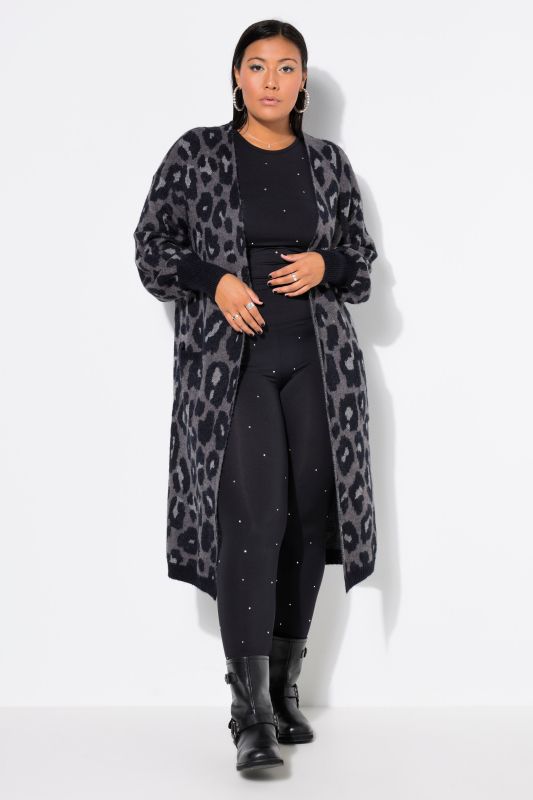 Sparkly Leopard Print Longline Cardigan