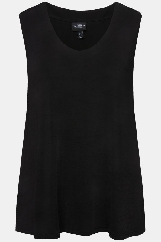 Slinky Stretch Rounded V-Neck Knit Tank