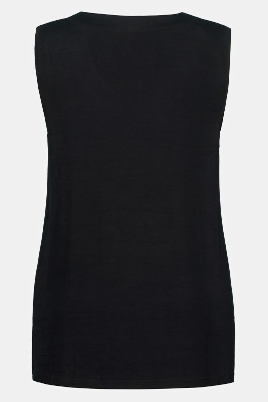 Slinky Stretch Rounded V-Neck Knit Tank