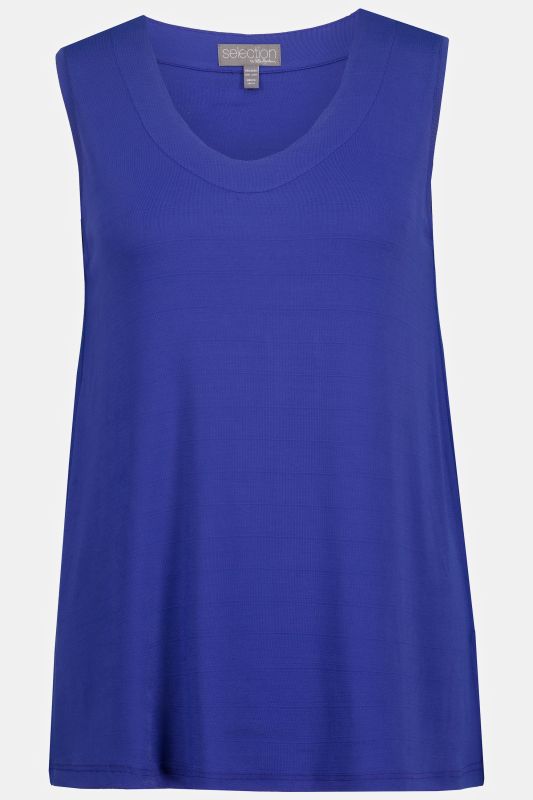 Slinky Stretch Rounded V-Neck Knit Tank