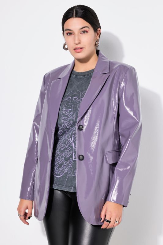 Patent Leather Look Blazer