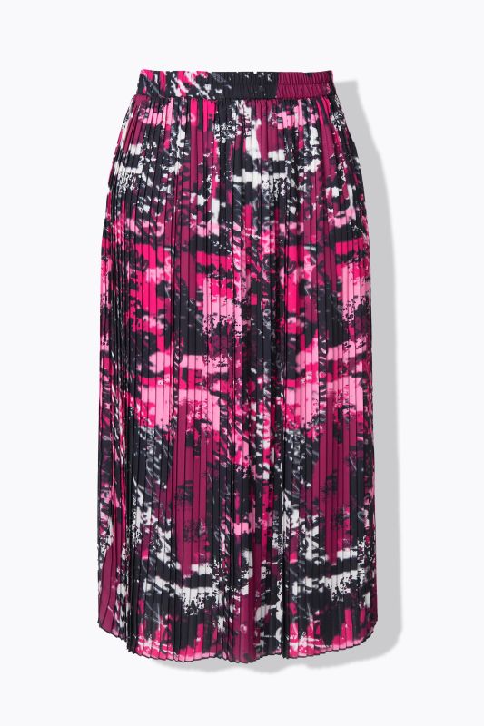 Pleated Graffiti Print Skirt