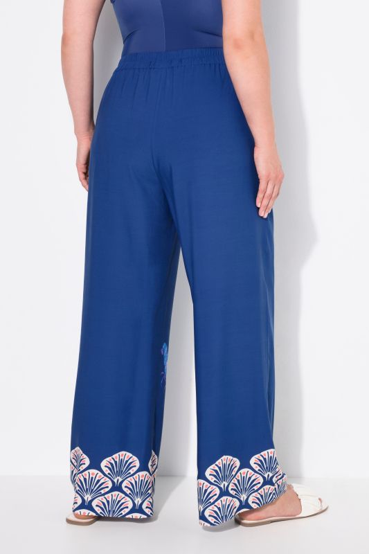 Maritime Detail Wide Leg Viscose Palazzo Pants