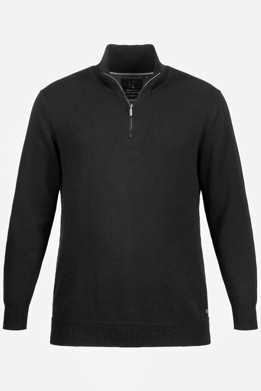 Knitted half-zip, stand-up collar, zip, long sleeve