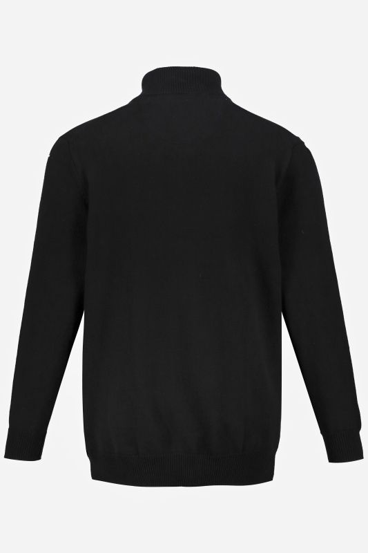 Knitted half-zip, stand-up collar, zip, long sleeve