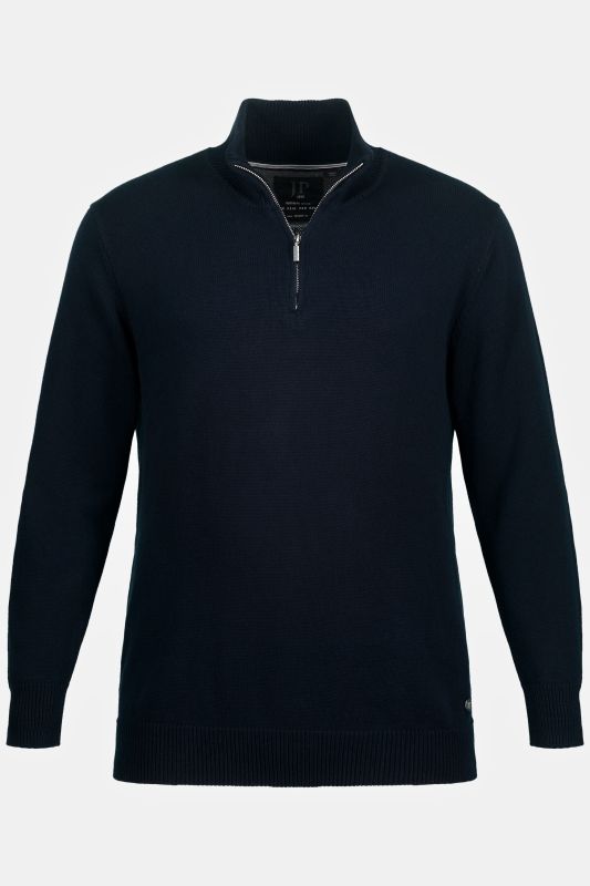 Knitted half-zip, stand-up collar, zip, long sleeve