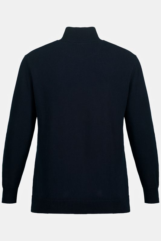 Knitted half-zip, stand-up collar, zip, long sleeve