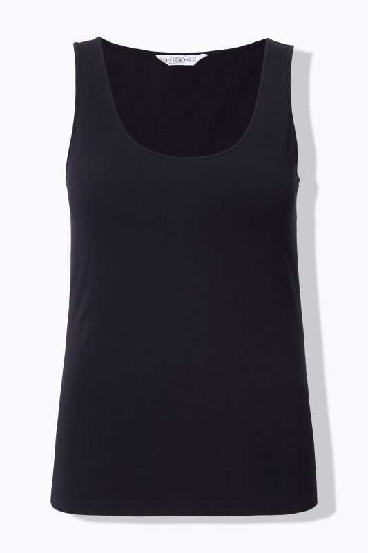 Basic Scoop Neck Cotton Stretch Tank Top