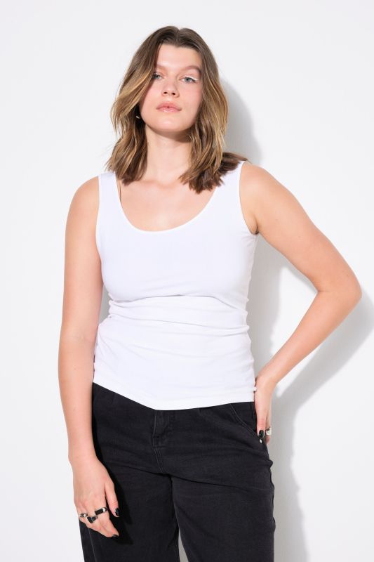 Basic Scoop Neck Cotton Stretch Tank Top