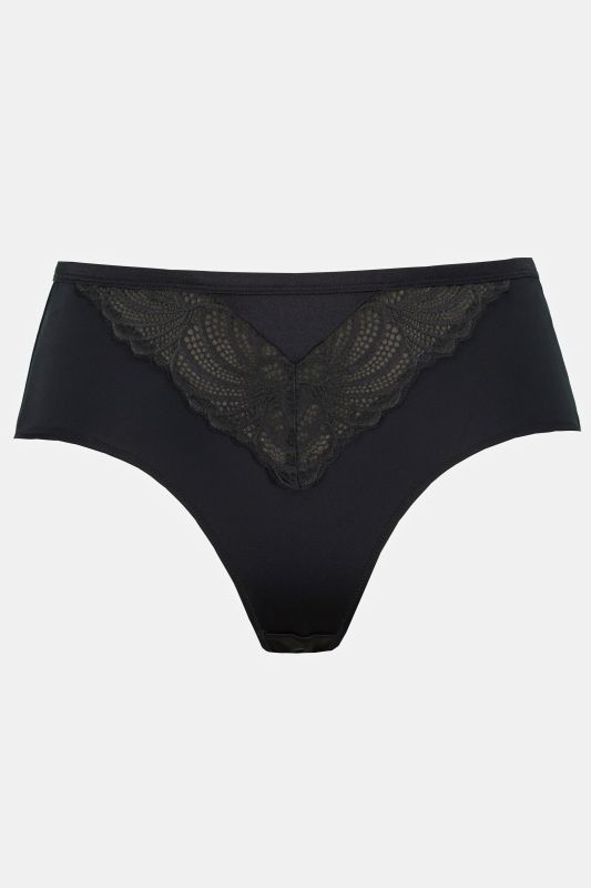 Chevron Lace Inset Stretch Microfiber Panty