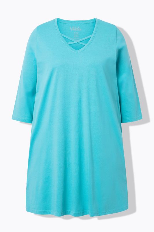 Criss Cross V-Neckline Swing Knit Tunic