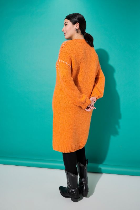 Oversized Seam Long Sleeve Sweater Dress