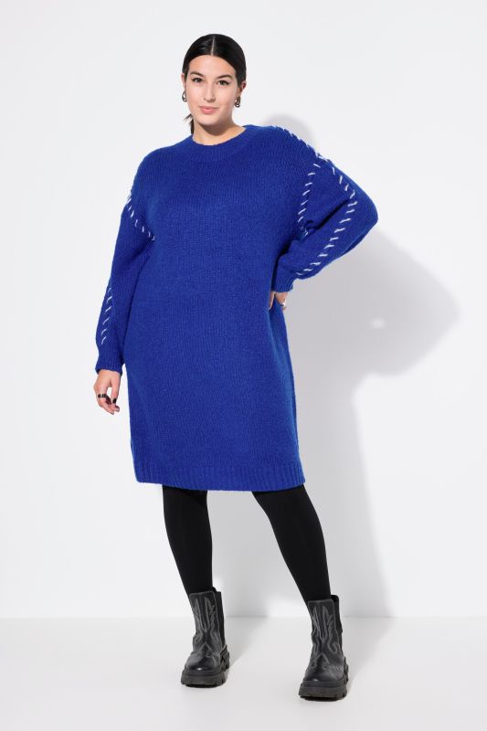 Oversized Seam Long Sleeve Sweater Dress