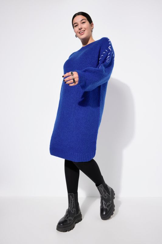 Oversized Seam Long Sleeve Sweater Dress