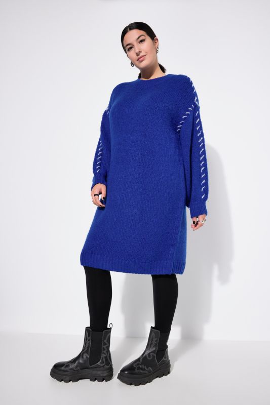 Oversized Seam Long Sleeve Sweater Dress