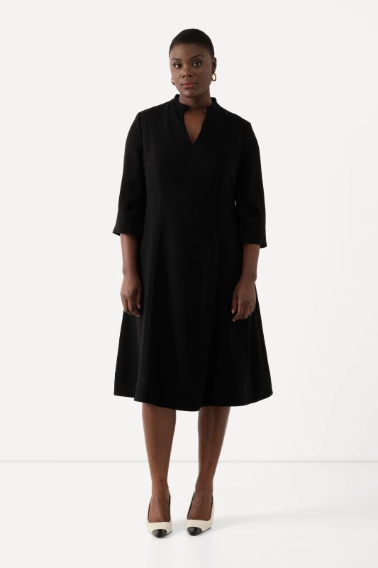 Mandarin Collar A-line Pocket Dress