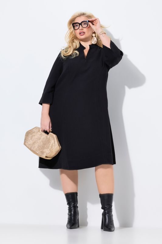 Mandarin Collar A-line Pocket Dress