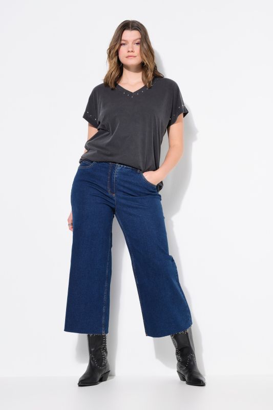 Denim Elastic Waist Culottes