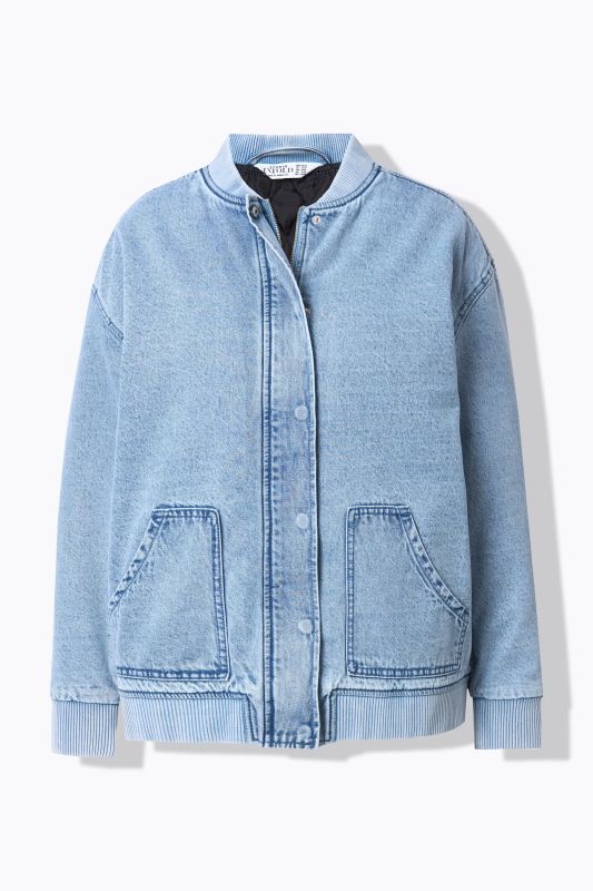 Denim Zip-Up Bomber Jacket