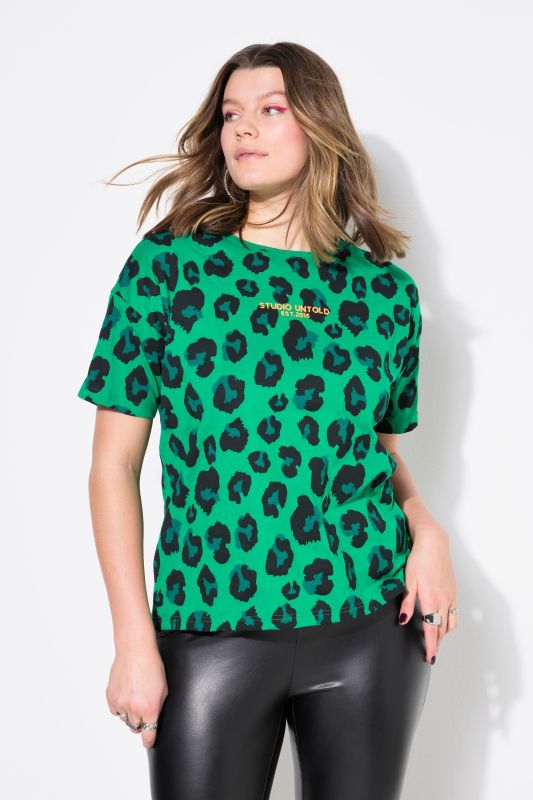 Leopard Print Studio Untold Embroidered Short Sleeve Tee