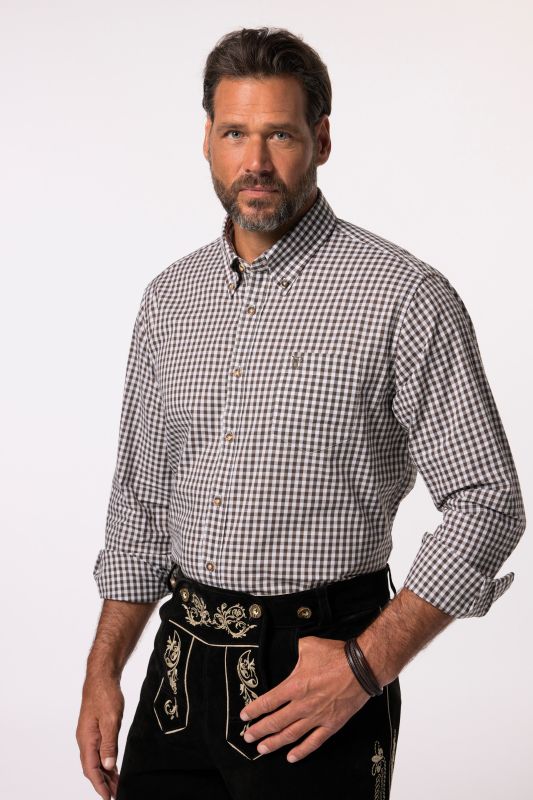 Long Sleeve Check Print Traditional Shirt