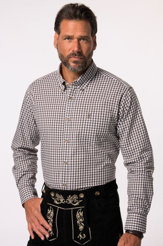 Long Sleeve Check Print Traditional Shirt