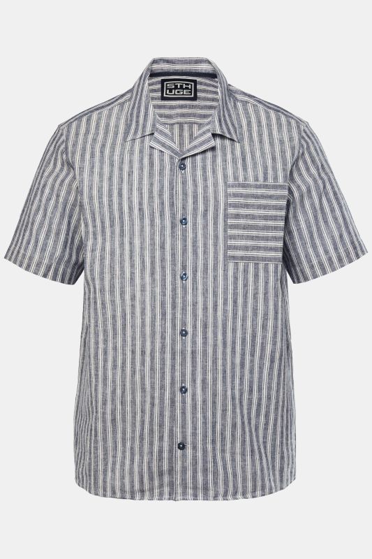 STHUGE linen blend striped shirt