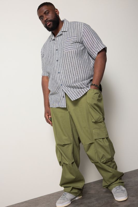 STHUGE linen blend striped shirt