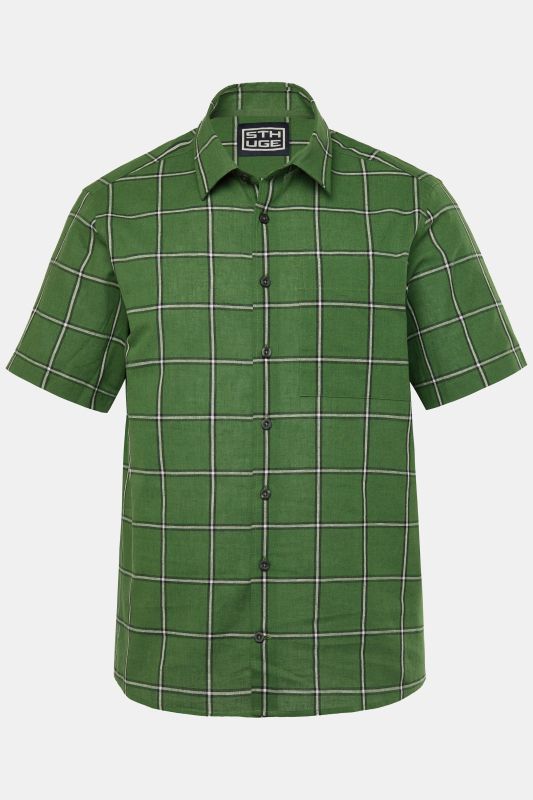 STHUGE linen blend check shirt