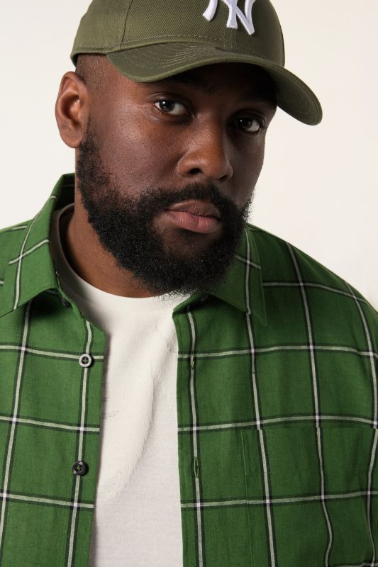 STHUGE linen blend check shirt